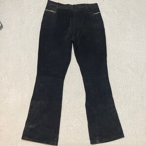 Vintage Georgiou Studio Black Suede Bootcut Leather Pants Women’s 8
